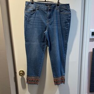 Baccini Blue Jeans with Colorful Hem
